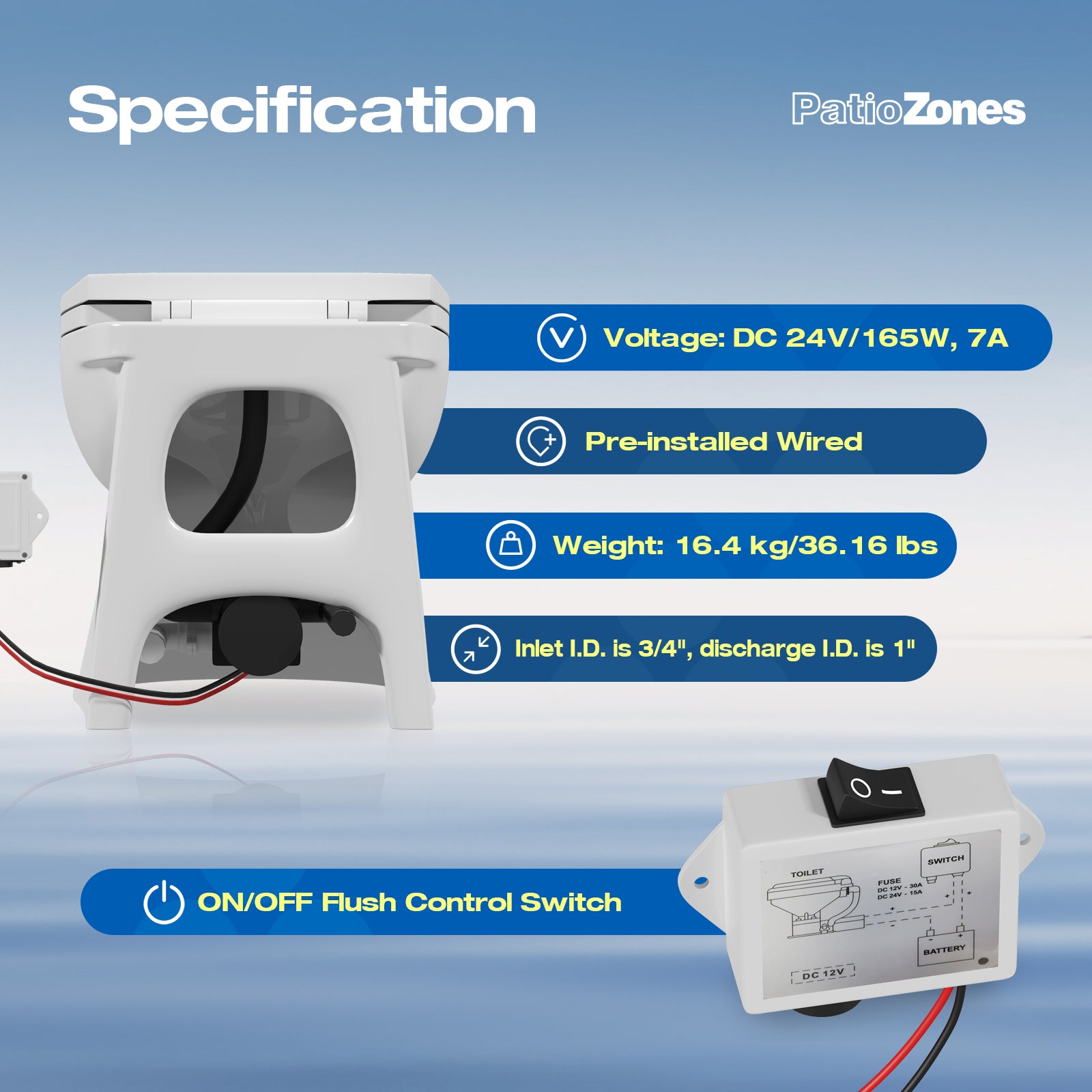 FLO-MT24 Dreamsani Marine Toilet